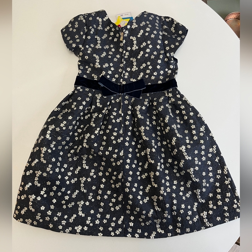 SERGENT MAJOR EUROPEAN Floral Navy Kids Dress SZ 7 NWT